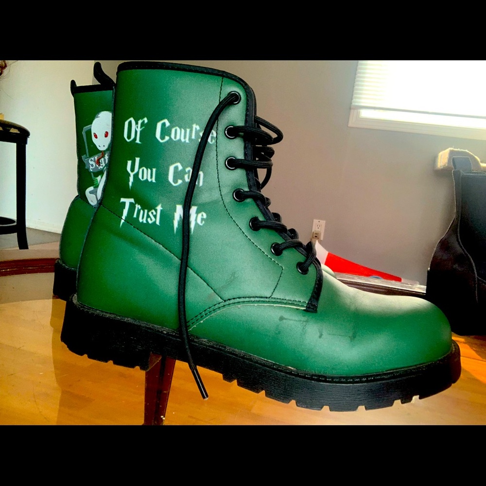 Harry Potter Slytherin House Boots -Size 8